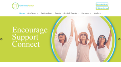 Screenshot of the home page of the Girl Friend Factor website